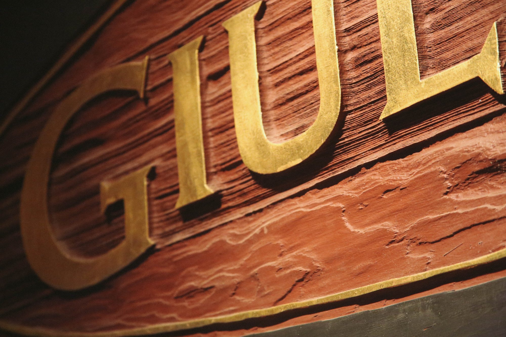 Gold letters